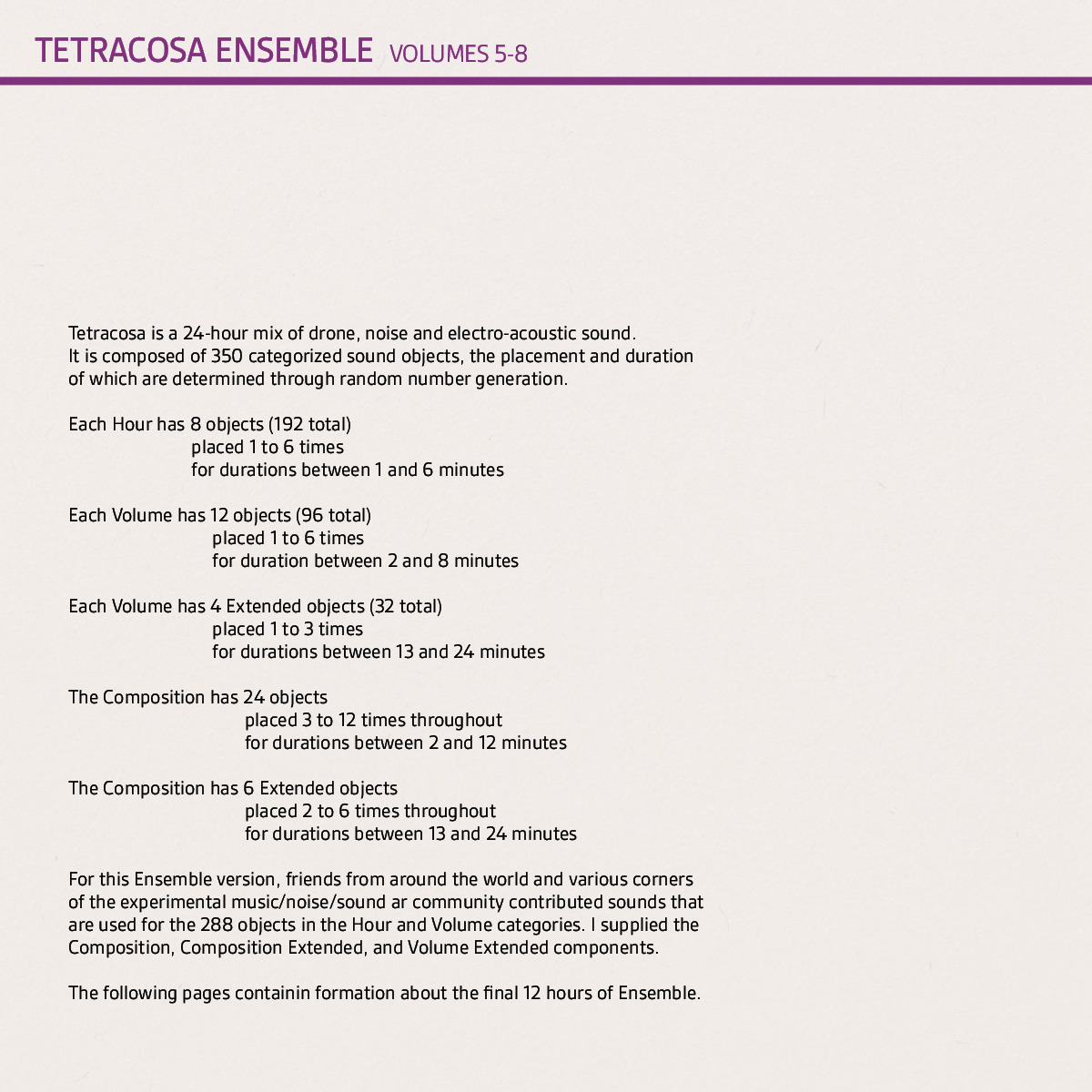 Mike shiflet tetracosa ensemble volumes 5 8 1
